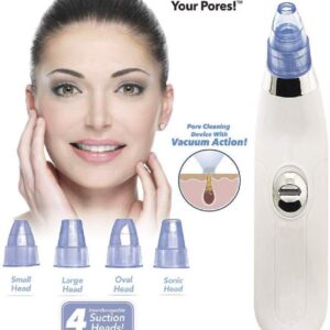 Electric Pore Vacuum Cleaner – Blackhead Remover with 4 Suction Heads