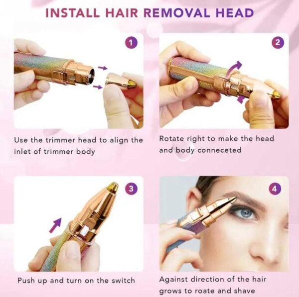 2 in 1 Facial Hair Remover | Eyebrow Trimmer | Rechargeable | - Image 5