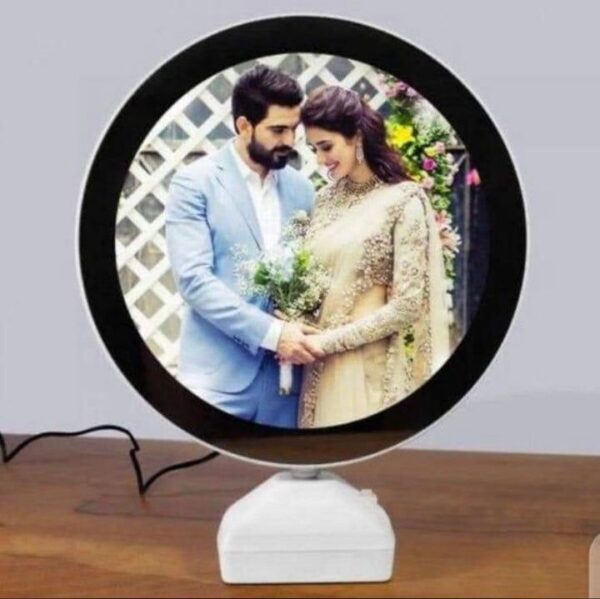Customizable Round Shape Magic Mirror Photo Frame with LED (with photo) - Image 4