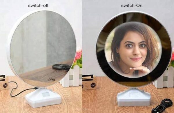 Customizable Round Shape Magic Mirror Photo Frame with LED (with photo) - Image 2